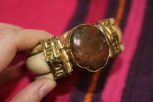 ancien Bracelet dore avec pierre année 70-80