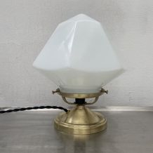 ANCIENNE LAMPE A POSER EN OPALINE VINTAGE