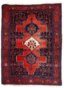 Tapis vintage Persan Senneh fait main, 1C679