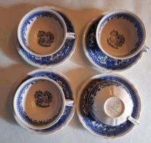 4 tasses et sous tasses vintage Villeroy &amp;amp; Boch