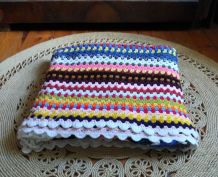 Couverture en laine en crochet - Années 70