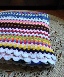 Couverture en laine en crochet - Années 70