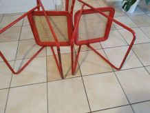 2 chaises Nic Cormano, pliables, métal, années 70.
