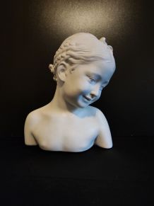 buste "la rieuse" d'après Jean-Baptiste Pigalle en plâtre