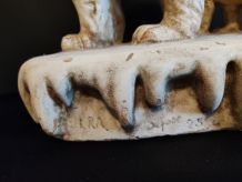 ourse et son ourson en plâtre art déco