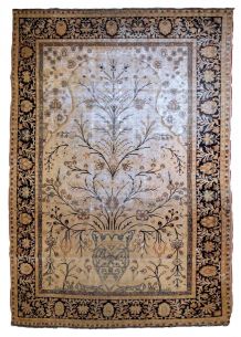 Tapis ancien prayer Indo-Moktasham fait main, 1B788