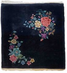 Tapis ancien Chinois Art Deco fait main, 1B878