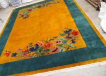 Tapis ancien Chinois Art Deco fait main, 1B884