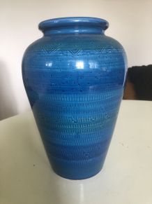Vase bleu Aldo Londi pour Bitossi