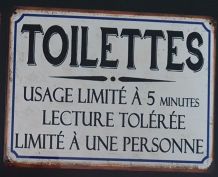 Plaque métal Toilettes