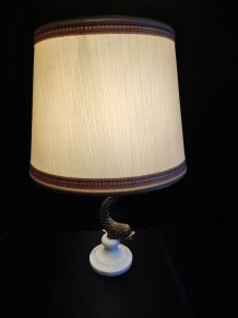 lampe dauphin pied marbre et laiton