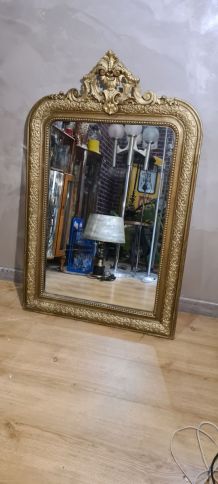  tres grand Miroir avec fronton  ancien de style louis phili