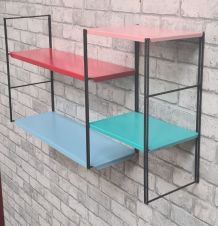 etagere string multicouleurs  1960 a 70     71x37x17 etagere