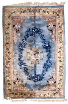 Tapis vintage Chinois Art Deco fait main, 1B868