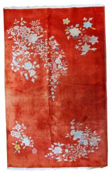 Tapis ancien Chinois Art Deco fait main, 1B869