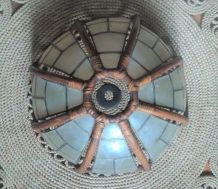 Suspension/abat jour en rotin et en nacre (années 60)