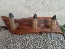 patère  bois, pied  de chevreuil