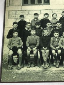 Photo d’école années 30/40 sur bois