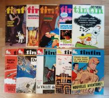 Lot de 10 numéros anciens de la revue Tintin.