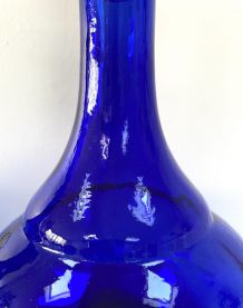 Superbe carafe ancienne en verre bleu cobalt 