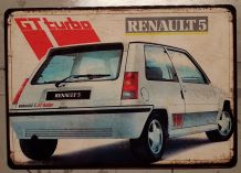Plaque métal Renault Supercinq GT turbo