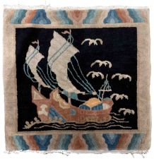 Tapis ancien Chinois Art Deco fait main, 1B904