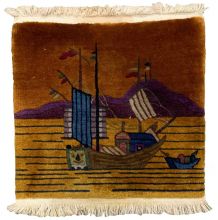 Tapis ancien Chinois Art Deco fait main 1B905