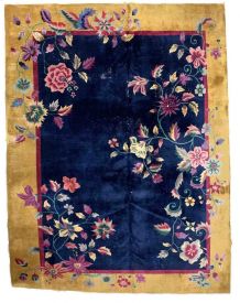 Tapis ancien Chinois Art Deco fait main, 1B906