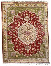 Tapis ancien Turc Oushak fait main, 1B909