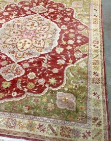 Tapis ancien Turc Oushak fait main, 1B909