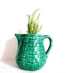 Digoin Sarreguemines, pichet en barbotine 1960 