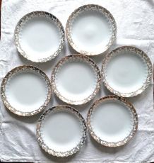 Assiettes porcelaine Saint Amand dorées 
