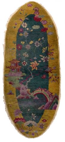 Tapis ancien Chinois Art Deco fait main, 1B920