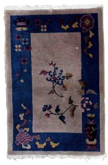 Tapis ancien Chinois Art Deco fait main, 1B921