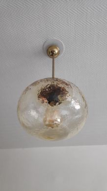 suspension vintage globe en verre ambré