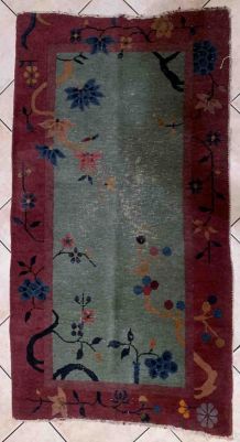 Tapis ancien Chinois Art Deco fait main, 1V03