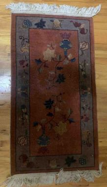 Tapis ancien Chinois Art Deco fait main, 1V12