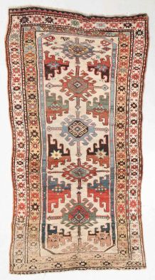 Tapis ancien Caucasien Karabagh fait main, 1V14