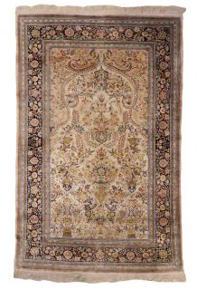 Tapis ancien Persian Qum fait main, 1B922