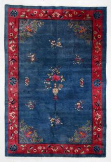 Tapis ancien Chinois Art Deco fait main, 1B924