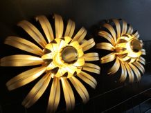appliques fleurs en métal doré