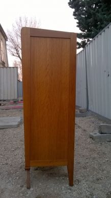 commode haute rotin des années 60