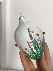 Collection Pâques, oeufs en verre peints à la main