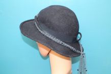 ancien chapeau laine bleu année 60-70