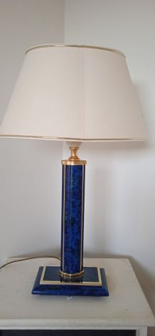 lampe a posé en bakélite bleue marbré 