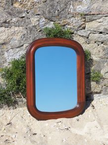 Miroir mural arrondi en cerisier - style marine