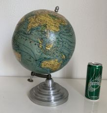 Globe vintage 1950 terrestre Girard Barrère Forest - 36 cm