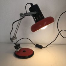 Lampe vintage 1960 d'architecte Aluminor tomate - 35 cm