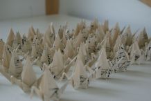 50 grues origami papier musique mariage, fête, baptême, déco