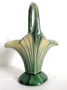 Vase panier en céramique art nouveau 
